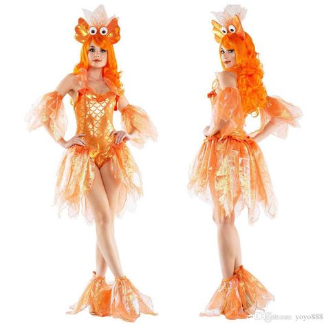 Mermaid Goldfish, Goldfish Costume, Under The Sea Costumes, Spongebob Costume, Sea Costume, Flamingo Costume, Fish Costume, Funny Fish, Princess Halloween Costume