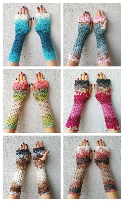 Dragon Scale Fingerless Gloves Free Crochet Patterns Diy Crocodile, Crochet Gloves Free Pattern, Fingerless Gloves Crochet Pattern, Glove Pattern, Crochet Gloves Pattern, Confection Au Crochet, Crocodile Stitch, Gloves Pattern, Crochet Dragon