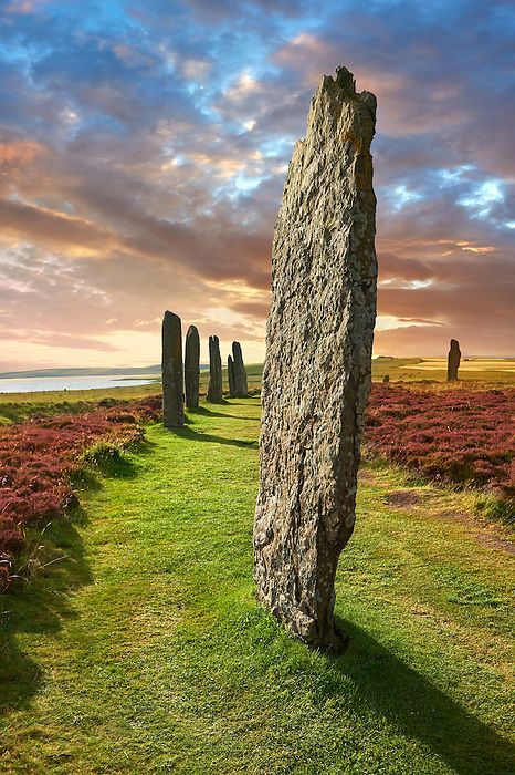 The Ring of Brodgar  ( circa 2,500 to circa 2,000 BC) is a Neolithic henge and stone circle or henge, the largest and finest stone circles in the British Isles, Mainland Orkney, Scotland Stone Circles, Stone Circle, Orkney Islands, Standing Stone, Sacred Places, Ancient Architecture, Isle Of Skye, Ancient Ruins, Inverness