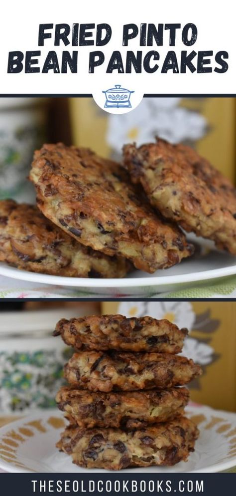 Leftover Brown Bean Recipes, Bean Patties Vegan, Bean Recipes For Breakfast, Refried Bean Patties, Bean Patty Recipes, Bean Cakes Recipe Pinto, Unusual Casseroles, Pinto Bean Recipes Vegetarian, Fried Beans Recipe