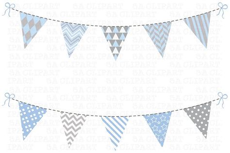 Bunting Banner Clipart by SA ClipArt on @creativemarket Halloween Bunting Banner, July Clipart, 4th Of July Clipart, Owl Clip Art, Halloween Bunting, Owl Images, Banners Buntings, Blue And Grey, Bunting Banner