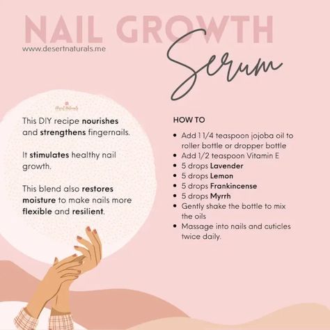 Best essential oils for nails + diy recipes including nail serum recipe, cuticle oil, and nail polish remover. Learn which essential oils can provide natural benefits for healthy nails and cuticles, plus carrier oils to use for healthy cuticles and how to use them. You'll love the nail serum recipe!