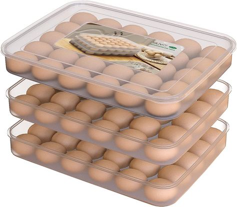 Egg Carrier, Egg Organizer, Deviled Egg Tray, Pantry Refrigerator, Refrigerator Kitchen, Egg Styles, Egg Container, Egg Tray, Egg Storage