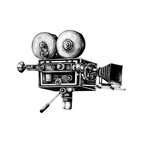 Video Camera Drawing, Old Video Camera, Camera Film Tattoo, Theatre Tattoo, Camera Sketch, Photography Art Book, Camera Illustration, Camera Drawing, Art Alevel