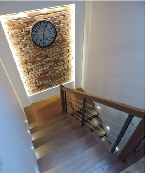 Stair Design Architecture, Staircase Wall Decor, Stairs Design Interior, Stairs Design Modern, Stairway Design, A Brick Wall, Home Stairs, Stair Decor, Home Stairs Design