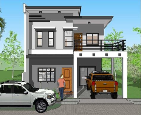 House Plan Designer and Builder - House Designer and Builder Small House Design Philippines, Two Storey House Plans, Philippines House Design, Small Modern House Plans, Two Story House Design, 2 Storey House Design, House Roof Design, 2 Storey House, Modern Small House Design