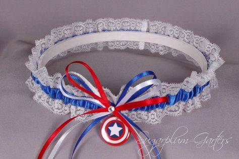 Captain America Wedding, America Wedding, Marvel Wedding, Custom Wedding Garter, Lace Wedding Garter Set, Lace Wedding Garter, Prom Garters, Wedding Garter Lace, Wedding Garter Set