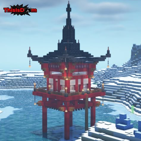 A small stilt Japanese house I built in Minecraft. Small Asian House Minecraft, Minecraft Japanese Builds Easy, Japanese Buildings Minecraft, Japanese Tower Minecraft, Asian House Minecraft, Japanese Shrine Minecraft, Small Japanese House Minecraft, Japanese Minecraft Ideas, Japan House Minecraft