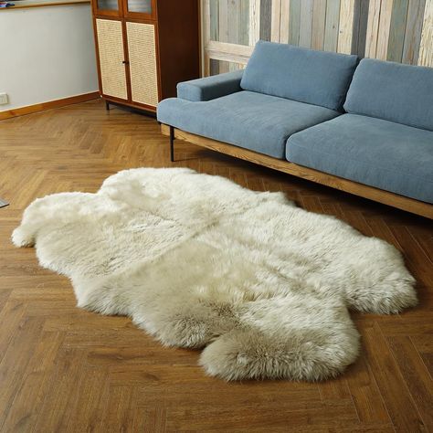 PRICES MAY VARY. Sheepskin Premium quality genuine sheepskin rug,Luxury, soft, warm and breathable.2 x 3 ft is a single sheepskin, 2 x 6 ft is two sheepskins joined together. Home Decor Boxes, Cheap Couch Covers, Aesthetic Rugs, Carpet Fluffy, Rug Fur, Chair Seat Covers, Fur Carpet, Play Rug, Sheepskin Throw