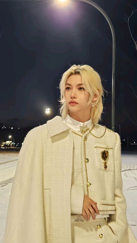 Felix Skz Met Gala 2024, Felix Stray Kids Met Gala 2024, Lee Felix Fashion, Felix In Laos, Skz Met Gala, Stray Kids Met Gala, Felix Costume, Felix Blonde Hair, Felix Prince