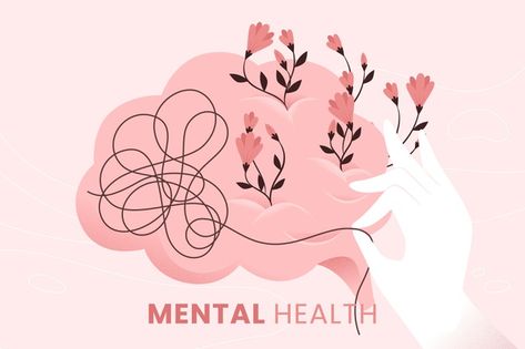 Mental health awareness concept | Free Vector #Freepik #freevector #medical #health #thinking #healthy World Mental Health Day, Mental Health Day, Health Day, Good Mental Health, Mental Health Matters, Psychiatry, Health Quotes, Health Awareness, Mental Wellness