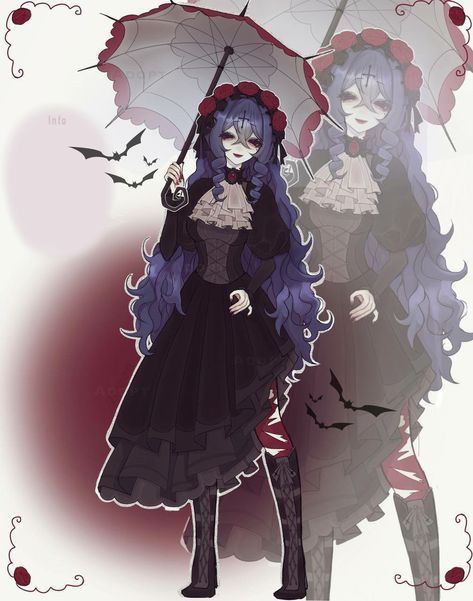 Goth Art, Gothic Anime, Scary Art, Art Style Inspiration, Drawing Clothes, Ethereal Art, Cute Art Styles, Creepy Cute, Fantasy Character Design