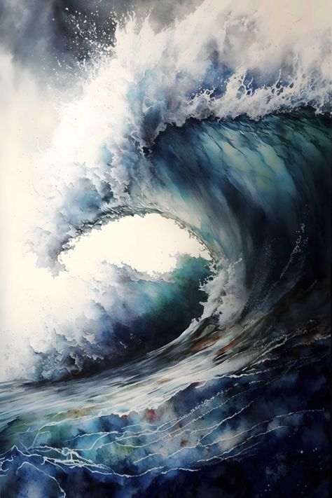 A digital print depicting a ferocious tidal wave. Great for posters, art prints, and wall art. Available for download. Car Wash Logo, Prehistoric Planet, Tidal Waves, Mini Project, Baroque Painting, Huge Waves, Wall Art Ocean, Tidal Wave, Wave Painting