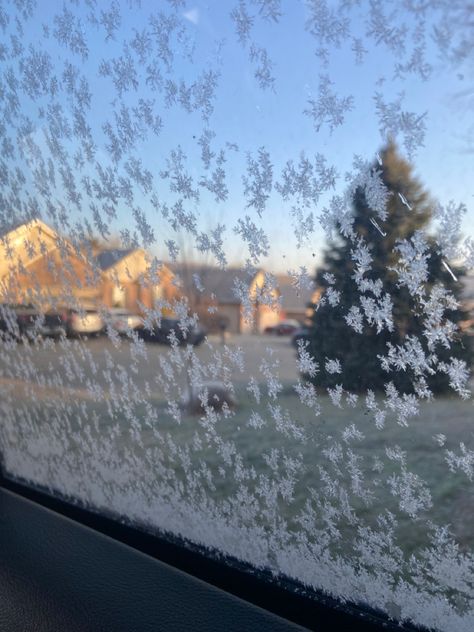 Snowy Window Aesthetic, Window Snowflakes, Sunrise Window, Outside Aesthetic, Snowy Window, Window Aesthetic, Icy Weather, Pretty Trees, Aesthetic Pretty