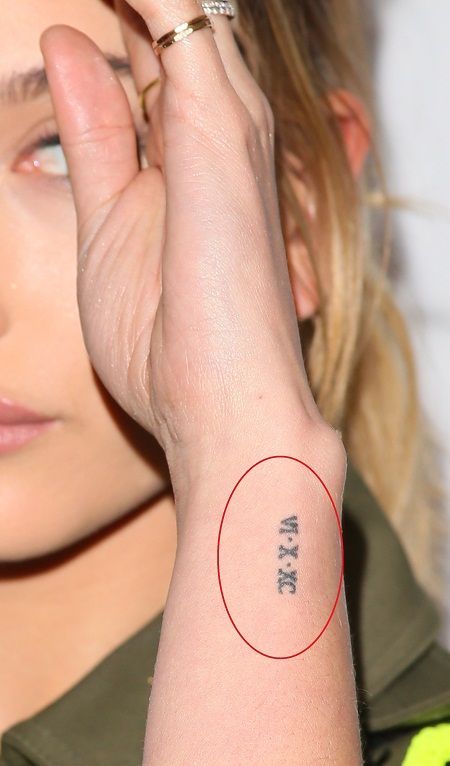 Tiny Date Tattoos For Women, Roman Numeral Seven Tattoo, Hailey Bieber Wrist Tattoo, Roman Numeral Tattoo Meaning, Wrist Roman Numeral Tattoo, Roman Numeral Tattoos Women, Roman Numeral Tattoo Women, Small Date Tattoos, Dainty Roman Numeral Tattoo