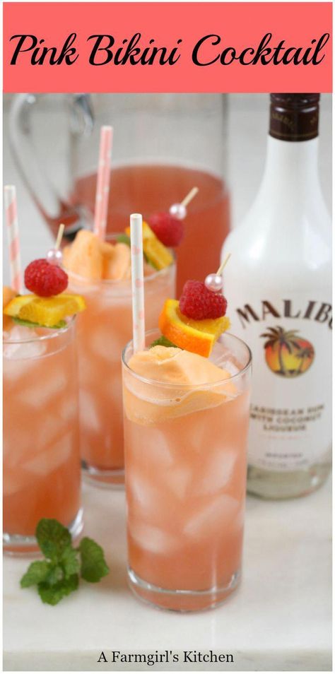 Malibu Drinks, Backyard Gathering, Easy Alcoholic Drinks, Alcholic Drinks, Sweet Cocktails, Liquor Drinks, Cocktail Sauce, Boozy Drinks, Mixed Drinks Recipes