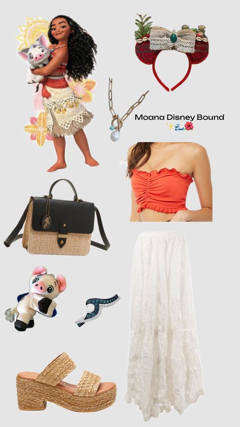 Moana Disney Outfit 🌊✨🌺 Moana Disneybound, Moana Halloween Costume, Moana Cosplay, Outer Banks Outfits, Disney Park Outfit, Disney Character Outfits, Princess Inspired Outfits, Moana Disney, Disney Lifestyle