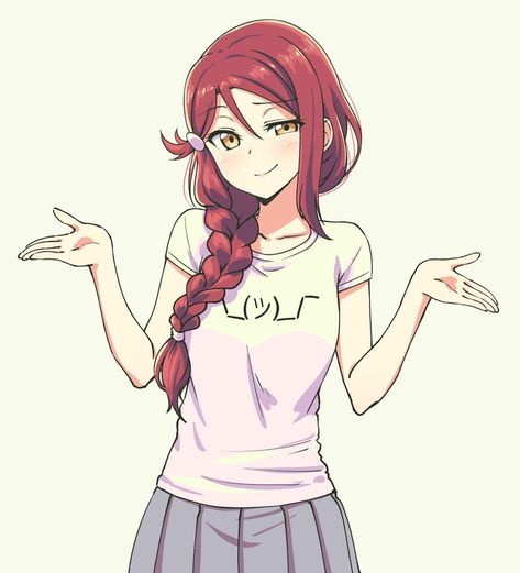 Riko Shrug | Love Live! - School Idol Project | Know Your Meme Sweet Pictures, Girls With Red Hair, Literature Club, Drawing Poses, An Anime, Pose Reference, Anime Style, Drawing Reference, No. 2