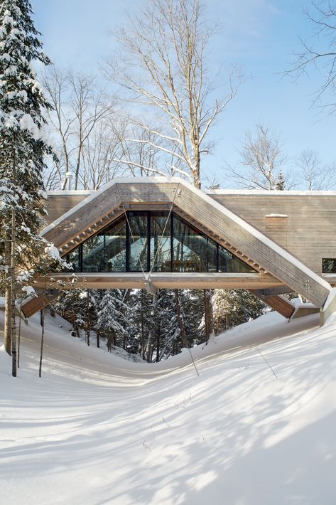 Bridge House, Little Cabin In The Woods, Landscape Architecture Design, Wood House, Little Cabin, Brutalist Architecture, House Architecture, Ancient Architecture, Contemporary Landscape