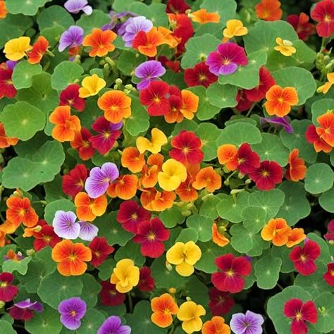 30 Pcs Nasturtium Flower Seeds for Planting with Mixed Colors Flower Seeds in Your Garden Nasturtium Balcony, Nasturtium Hanging Basket, Deck Border, Flowers For Hanging Baskets, Mixed Flower Pots, Nasturtium Flowers, Nasturtium Flower, Trellis Garden, Flowers Board