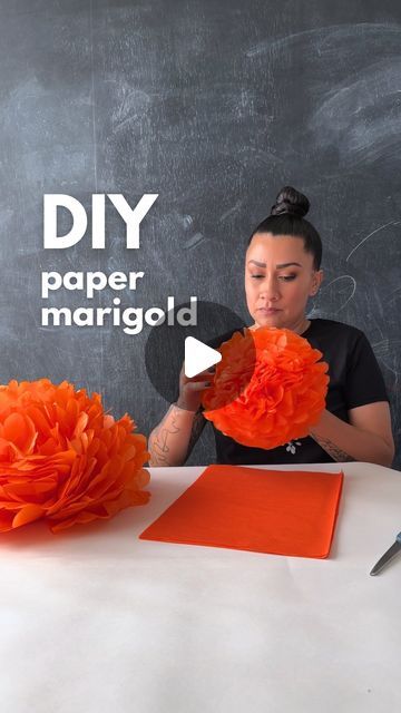 Diy Paper Marigold Flower, Cinco De Mayo Tissue Paper Flowers Diy, Tissue Paper Carnations Diy, Marigold Tissue Paper Flowers, How To Make Mexican Flowers Tissue Paper, Crepe Paper Marigolds Diy, Flower Making For Decoration, Fiesta Flowers Tissue Paper, Tissue Paper Flowers Wall