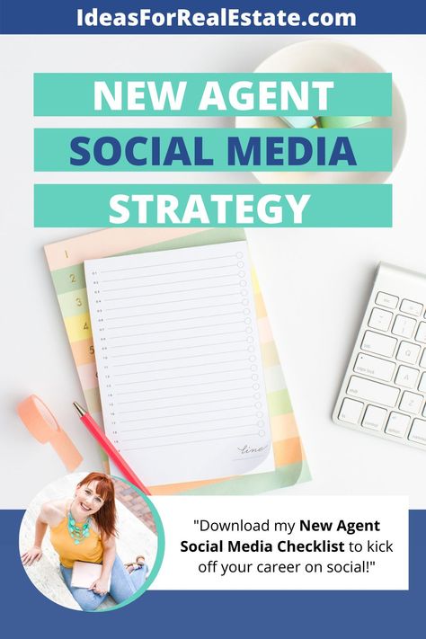 Social media marketing for new real estate agents starts here! Download the checklist from "Ideas for Real Estate" to help you plan your new realtor announcement, establish a social media strategy, find your next customer, and start developing your real estate agent branding. Don't miss out on an opportunity on social - learn the top tips for kicking off your new career in real estate the right way. Real estate marketing doesn't have to be overwhelming as a new agent with this plan in place. New Real Estate Agent Announcement On Social Media, New Realtor Announcement, New Realtor Announcement Ideas, Realtor Announcement, New Real Estate Agent Announcement, New Real Estate Agent, Realtor Ideas, Social Media Checklist, Real Estate Agent Branding