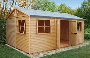 10' x 15' (approx) Goodwood Mammoth Professional Apex Shed (Tongue and Groove) Cheap Sheds, Garden Workshops, Cladding Panels, Shed Plan, Wooden Sheds, Wood Shed, Building A Shed, Garden Buildings, Tongue And Groove