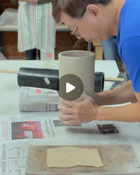 Hsin-Chuen Lin on Instagram: "754. Slab build an oval shaped flower/ikeban vase~ a class demo @paloaltoartcenter pottery studio.  Watch the detail on my YouTube channel: https://www.youtube.com/watch?v=F4OgUlRaeJg" Slab Vase, Pottery Flower Vase, Pottery Handbuilding, Slab Pottery, Clay Vase, Pottery Studio, A Class, Pottery Vase, My Youtube Channel