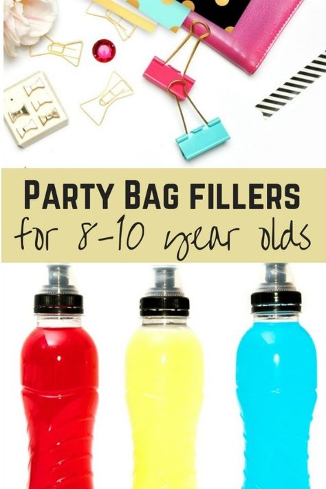 Party bag fillers for 8-10 year olds #kidsparty #childrensparty #happybirthday #birthday #partybags #partyplanning Party Favors For Kids Birthday Unique, 10th Birthday Party Favors, Birthday Goody Bags Ideas Kids, Boys Party Bag Ideas, Goodie Bag Ideas For Kids, Birthday Party Gift Bag Ideas, Party Bag Alternative, Birthday Party Goodie Bags, Party Bags Kids