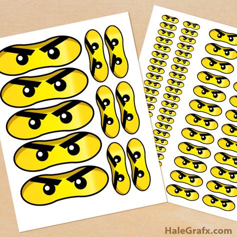 FREE Printable LEGO Ninjago Eyes Lego Ninjago Party, Lego Ninjago Birthday, Ninjago Birthday Party, Ninja Birthday Parties, Ninjago Birthday, Ninjago Party, Ninja Birthday, Free Lego, Lego Birthday Party