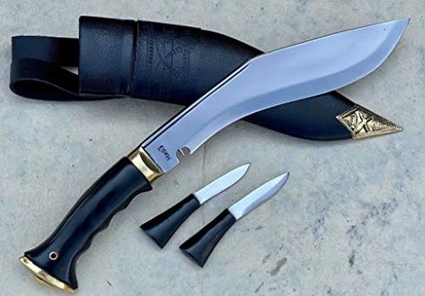 EGKH -Service No.1 Gripper Handle Kukri - Gurkha Army Issue Khukuri Knife - Hand Forged Blade in Nepal by Ex-Gurkha Khukuri House Nitro Express, Kukri Knife, Tactical Wear, Benchmade Knives, Engraved Pocket Knives, Handcrafted Knife, Great Knife, Tactical Gear Loadout, Collectible Knives