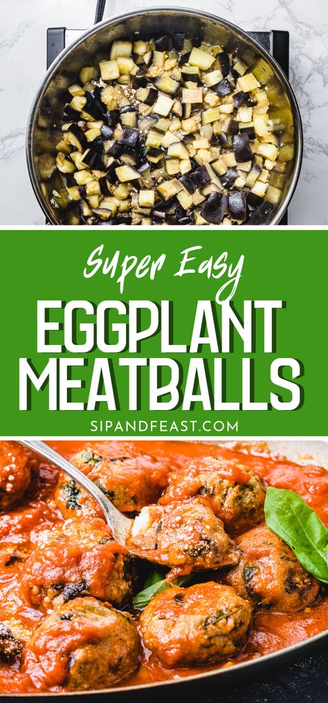 Eggplant Meatballs, Eggplant Recipes Easy, Vegetarian Appetizer, Vegetarian Meatballs, Vegan Eggplant, Goddess Dressing, Eggplant Dishes, Baked Eggplant, Meatballs Recipe