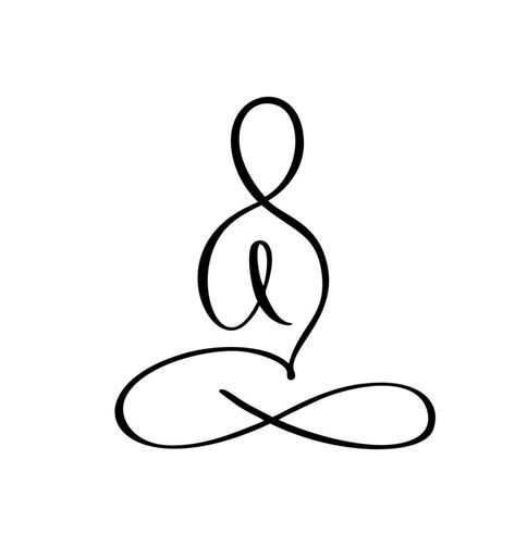 Yoga Lotus pose icon Vector Logo concept. Meditation Yoga Minimal Symbol. Health Spa Meditation Harmony Zen Logotype. Creative Graphic Sign design template Meditation Signs Tattoo, Yoga Tattoo Design, Yoga Signs And Symbols, Minimal Yoga Tattoo, Yoga Icons Symbols, Meditation Graphic Design, Harmony Logo Design, Zen Graphic Design, Meditation Tattoos For Women