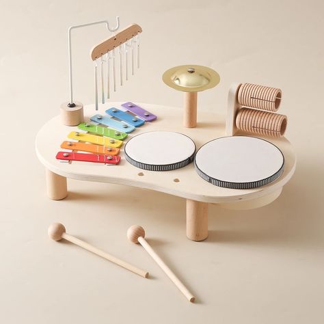 Smarter Shopping, Better Living! Aliexpress.com Kids Drum Set, Wooden Musical Instruments, Montessori Educational Toys, Drum Table, Drum Kit, Baby Music, Musical Toys, Gongs, Drum Kits