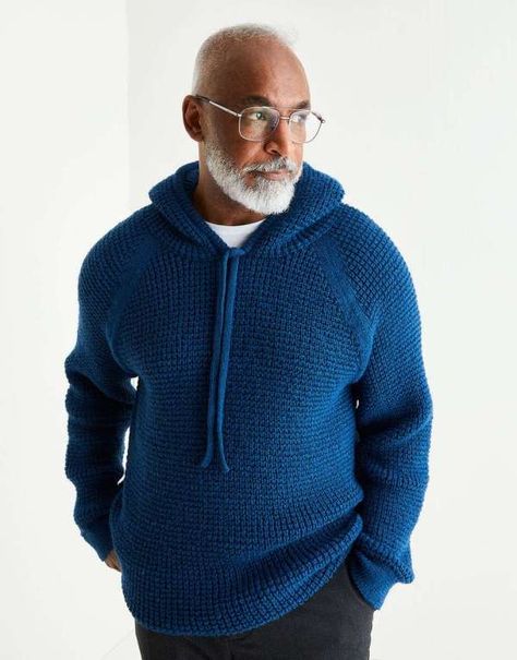 Hoodie Knitting Pattern, Knit Shirt Pattern, Sirdar Knitting Patterns, Intermediate Knitting Patterns, Advanced Knitting, Stitch Hoodie, Crochet Hoodie, Men's Knitwear, 4 Ply Yarn