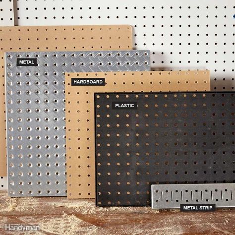 Most home centers carry only hardboard pegboard, but you'll find other materials by searching online for Metal Pegboard Ideas, Hardboard Ideas Diy, Pegboard Styling, Diy Letterboard, Pegboard Ideas, Pegboard Garage, Bracelet Displays, Pegboard Display, Casa Hobbit