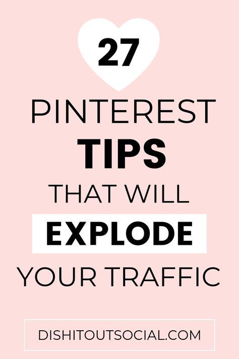 Do you want to know how to get more blog traffic? In this post, I give you 27 tips that will help you start getting more Pinterest traffic. Check out these website traffic tips and leave a comment below. #pinteresttraffic #blogtraffictips Digital Marketing Logo, Pinterest Marketing Business, Pinterest Hacks, Pinterest Growth, Increase Blog Traffic, Pinterest Seo, Pinterest Traffic, Pinterest Tips, Pinterest Marketing Strategy