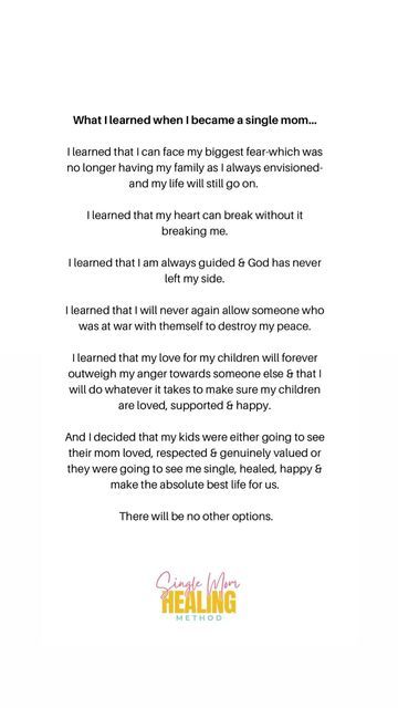 Andrea Carmona | Single Mom Coach on Instagram: "There are lessons you learn when you’re a single mom that will stick with you for the rest of your life. . Who you are becoming is the most importantly part of this whole journey. You’re rebuilding yourself, finding yourself again & healing. . And it isn’t just for you. You’re also doing this for your kids. Because they deserve you happy, present & at peace. . If you are struggling to be happy, present & at peace I am hosting a 60 min Single Mom Workshop that will teach you how to let go & move forward so you’re not consumed with the anger, sadness & unfairness. . Comment “yes” to reserve your spot 🩷" Exhausted Single Mom, Newly Single Mom, Single Mom Baby Announcement, Single Mom Struggle Quotes, Being A Single Mom Quotes, Single Mom Quotes Strong, Rebuilding Yourself, Quotes Single Mom, Quotes For Single Moms