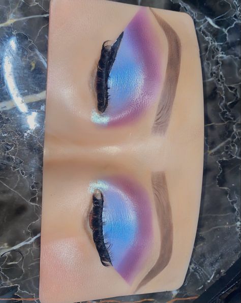 Purple And Blue Eyeshadow, Blue Purple Eyeshadow, Pink Purple And Blue Eyeshadow Looks, Teal And Purple Eyeshadow Looks, Purple Teal Eyeshadow, Eyeshadow Art, Purple Pink Blue Eyeshadow, Eyeshadow Blue, Blue Eyeshadow Makeup