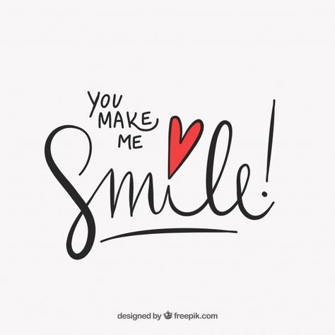 Cute lettering "you make me smile" Premi... | Premium Vector #Freepik #vector #love #typography #quote #cute Cute Lettering, Doodle Quotes, Idee Cricut, Cute Letters, Love You Images, Drawing Quotes, Calligraphy Quotes, Hand Lettering Quotes, Lettering Quotes