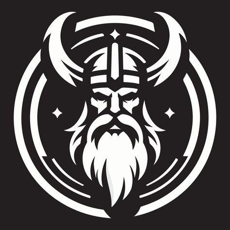 Viking man | Premium Vector #Freepik #vector #pagan #viking #horned #vikings Viking Graphic Design, Viking Vector, Viking Man, Viking Logo, Creative Logos, Viking Men, Field Hockey, Creative Logo, Pyrography