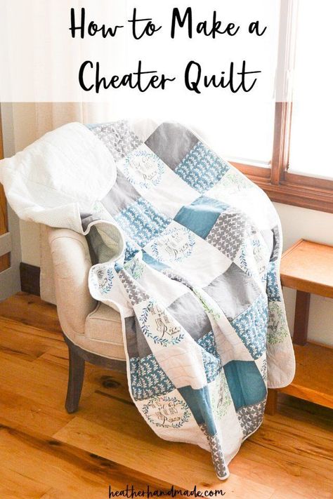 Quilting Basics For Beginners, Cheater Quilt Fabric, Colorful Hairstyles, Fleece Quilt, Homemade Stuff, Basic Quilt, Homemade Quilts, Flannel Quilts, Patchwork Blanket