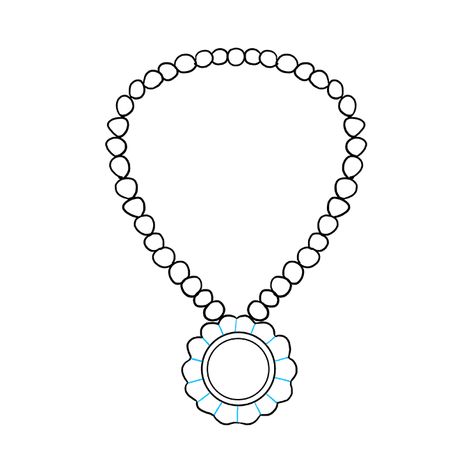 Learn How to Draw Necklace - Easy Step-by-Step Drawing Tutorial for Kids and Beginners Necklace Drawing Sketch Simple, Rose Outline Drawing, Easy Necklace, Necklace Drawing, Jewellery Design Sketches, Jewelry Design Drawing, How To Make Drawing, Drawing Simple, Jewelry Drawing