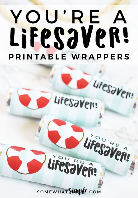 These lifesaver printables are a simple, darling, and perfect way to say thank-you! Lifeguard Appreciation Ideas, Lifesaver Candy Sayings, Lifesaver Candy, Gourmet Gift Box, Candy Quotes, Coffee Gift Basket, Small Thank You Gift, Appreciation Message, Chocolate Gifts Basket