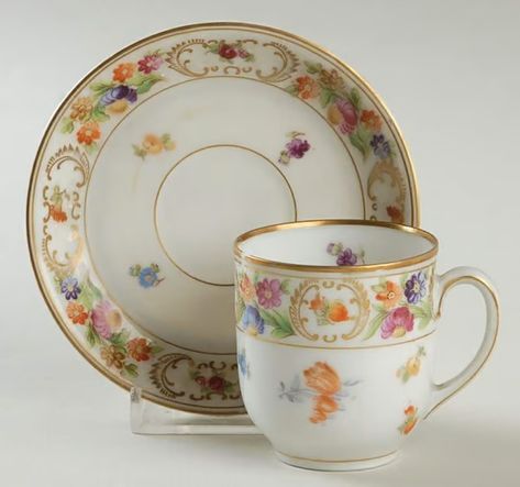 Dresdner Art (Smooth) Flat Demitasse Cup & Saucer Set by Schumann - Bavaria | Replacements, Ltd. Demitasse Cups, Cup Saucer, Cup And Saucer Set, Bavaria, Cup And Saucer, Tea Cups, Tea, Turn Ons, Art