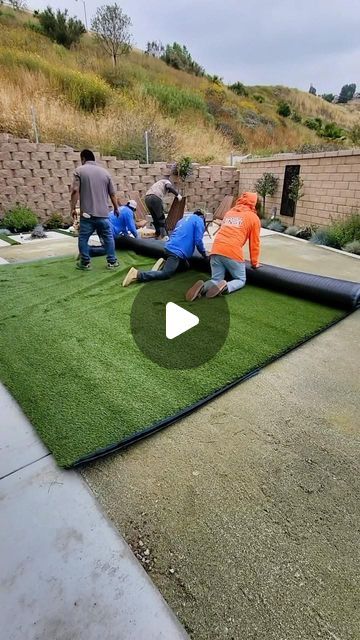 Lawn Kings Inc. | Artificial grass installation in Carson, CA. Message us for a free estimate! #landscaping | Instagram Garden With Artificial Lawn, Diy Fake Grass Backyard, Fake Grass Patio Ideas, How To Install Artificial Grass Lawn, Fake Grass Front Yard Ideas, Fake Grass Garden Ideas, Fake Grass Ideas, Fake Grass Installation, Fake Grass Backyard