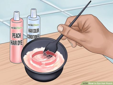 How to Dye Hair Peach (with Pictures) - wikiHow Peach Hair Dye, Apricot Hair, Peach Hair Color, How To Dye Hair, Peach Hair Colors, Bleaching Your Hair, Silver Shampoo, Ginger Peach, Purple Dye