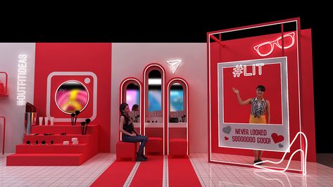 Instagram _ 2019 _ Instagram Day on Behance Creative Photo Backdrop, Photo Zone Design, Activation Booth, Booth Design Exhibition, Creative Booths, Photowall Ideas, Event Booth Design, Event Photo Booth, Photo Booth Design