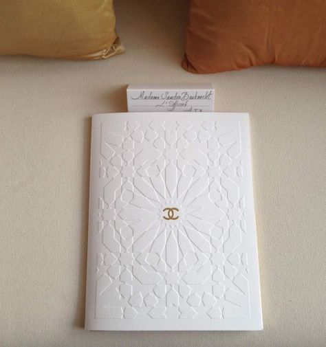 Chanel Cruise Dubai Chanel Packaging Design, Fashion Show Invitation Card, Chanel Invitation, Brand Invitation, Fashion Week Invitation, Show Invitation, Fashion Show Invitation, Gold Packaging, Dubai Wedding