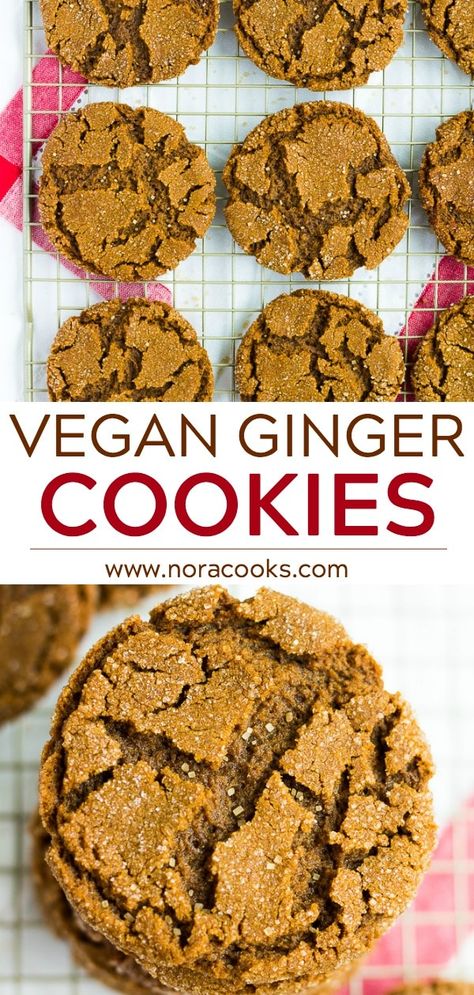 Vegan Ginger Cookies, Healthy Vegan Dessert, Vegan Holiday Cookies, English Recipes, Vegan Christmas Cookies, Gingersnap Cookies, Cheesecake Vegan, Amazing Cookies, Mug Cakes